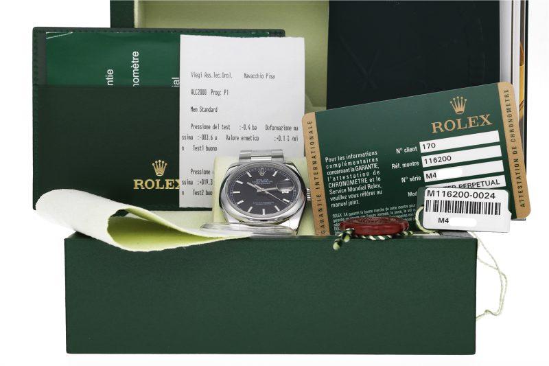 2007 Rolex Datejust 116200 Quadrante Nero Roulette Full Set - immagine 14