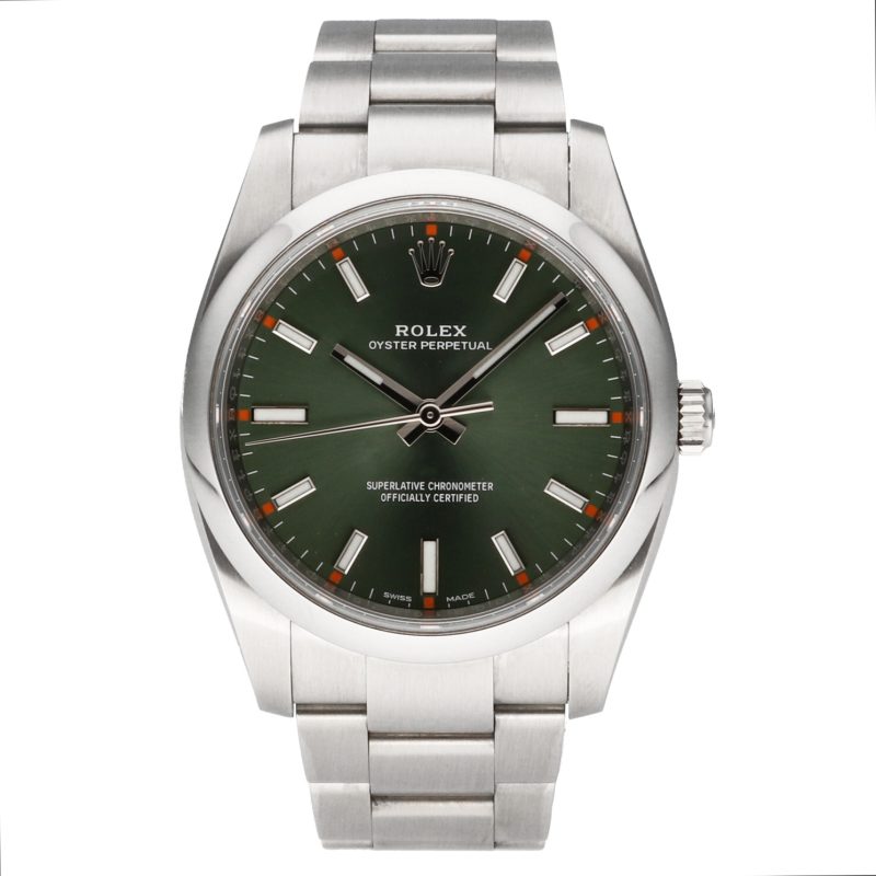 2019 Rolex Oyster Perpetual 114200 "Green Olive" Dial with Box & Card - Image 3