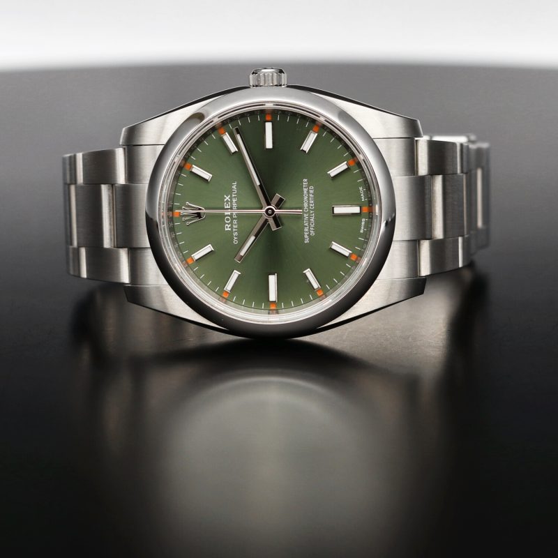 2019 Rolex Oyster Perpetual 114200 "Green Olive" Dial with Box & Card - Image 4