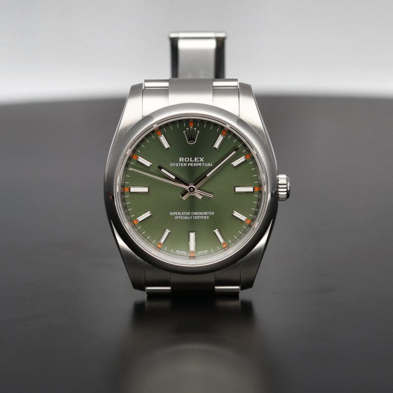 2019 Rolex Oyster Perpetual 114200 "Green Olive" Dial with Box & Card - Image 5