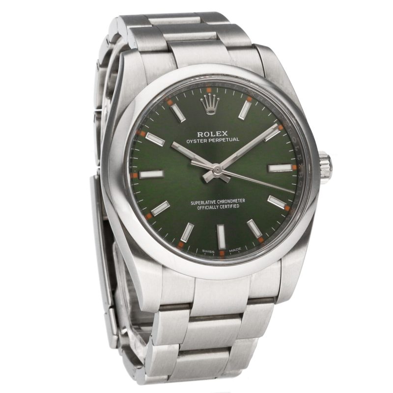 2019 Rolex Oyster Perpetual 114200 "Green Olive" Dial with Box & Card