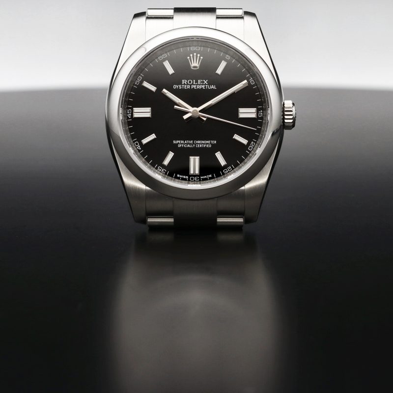 2020 Rolex Oyster Perpetual 116000 Black Dial with Box & Card - Image 3