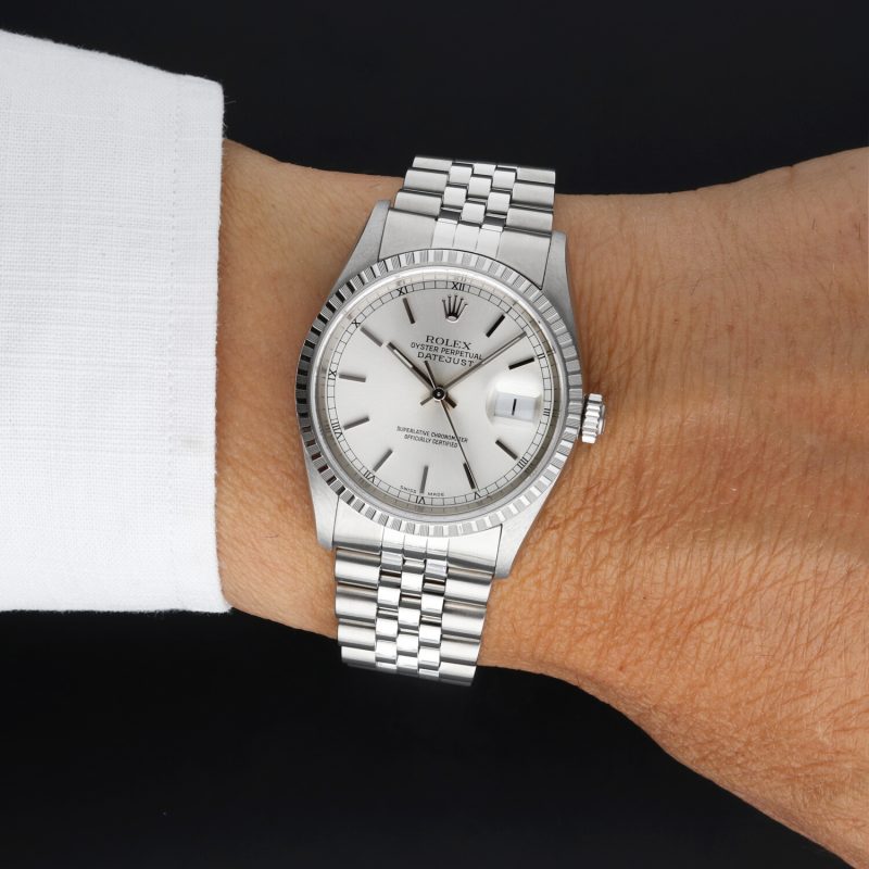 2001 Rolex Datejust 16220 Quadrante Argento con Scatola e Garanzia - immagine 6