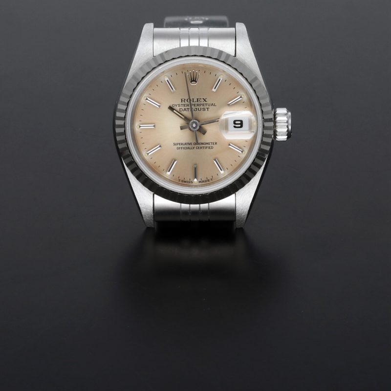 1995 Rolex Ladies Datejust 69174 White Gold Bezel Champagne Dial with Box & Papers - Image 12