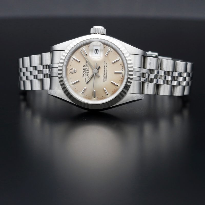 1995 Rolex Ladies Datejust 69174 White Gold Bezel Champagne Dial with Box & Papers - Image 5