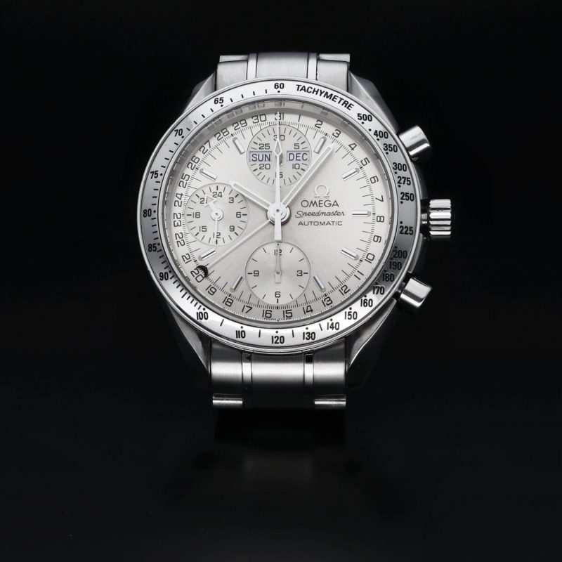 2005 Omega Speedmaster Day Date ref. 35233000 Automatic Stainless Steel 39mm Silver Dial with Box & Cards - Image 10