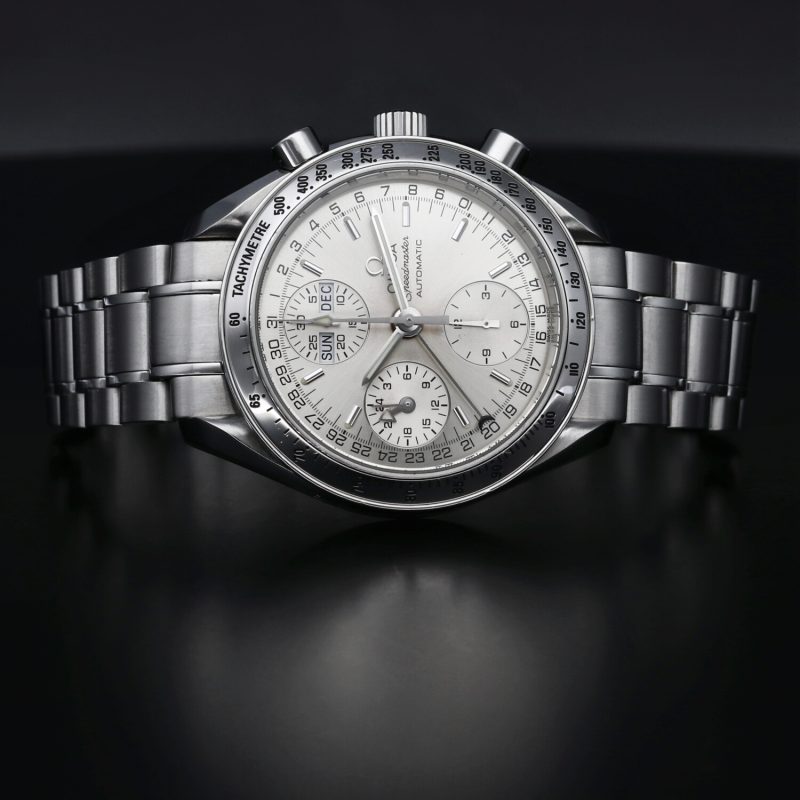 2005 Omega Speedmaster Day Date ref. 35233000 Automatic Stainless Steel 39mm Silver Dial with Box & Cards - Image 11