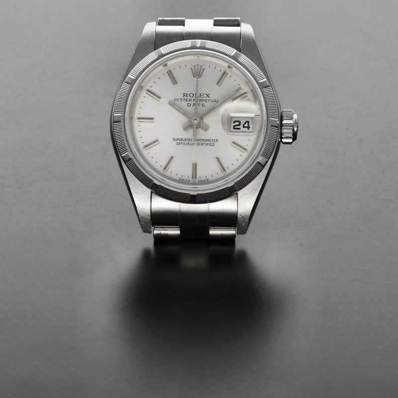 2001 Rolex Ladies Oyster Perpetual Date 79190 SS 26mm Silver Stick Dial with Box & Papers - Image 8