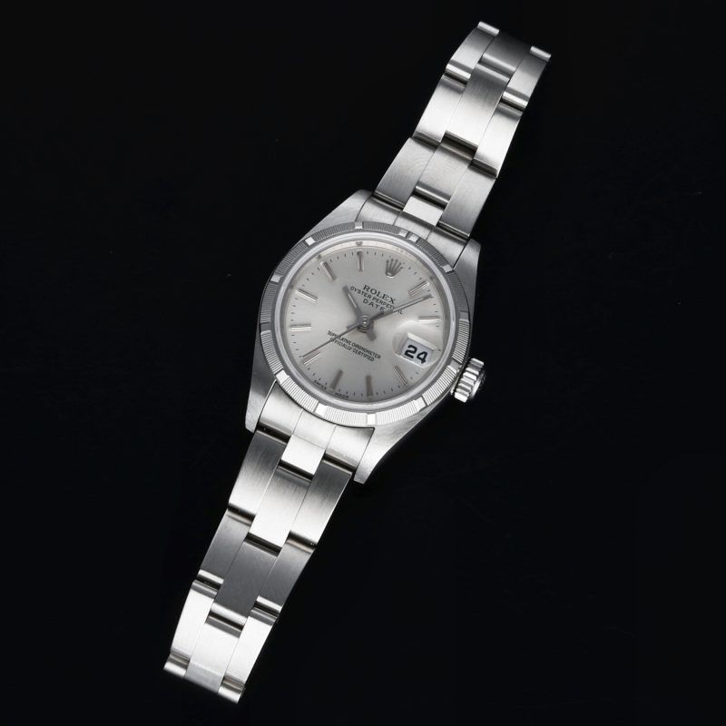 2001 Rolex Ladies Oyster Perpetual Date 79190 SS 26mm Silver Stick Dial with Box & Papers - Image 11