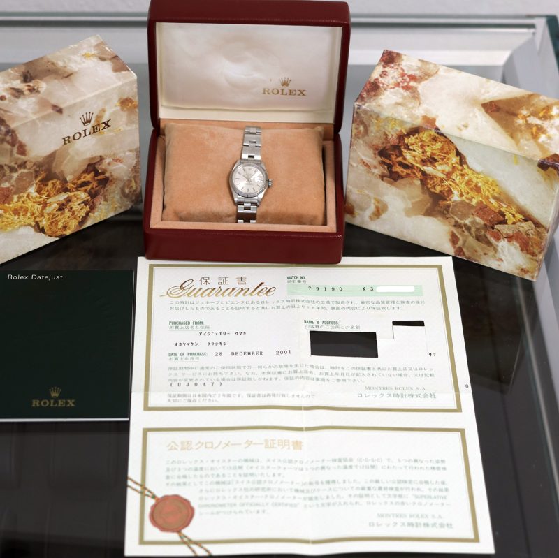 2001 Rolex Ladies Oyster Perpetual Date 79190 SS 26mm Silver Stick Dial with Box & Papers - Image 15