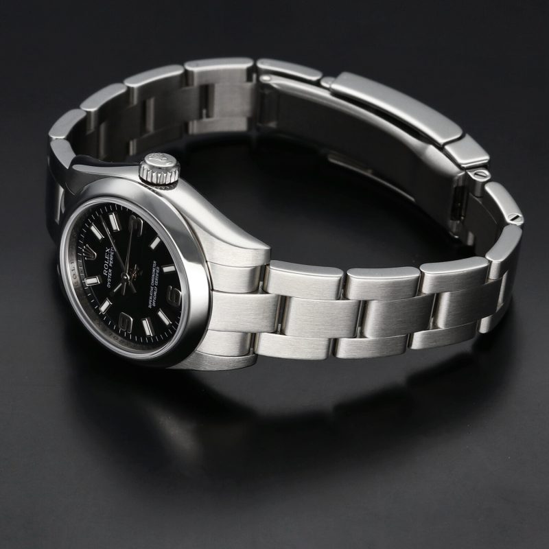 2007 Rolex Oyster Perpetual ref. 176200 Orologio Donna/Ragazza Acciaio 26mm Quadrante Nero con Scatola e Garanzia Originale - immagine 7