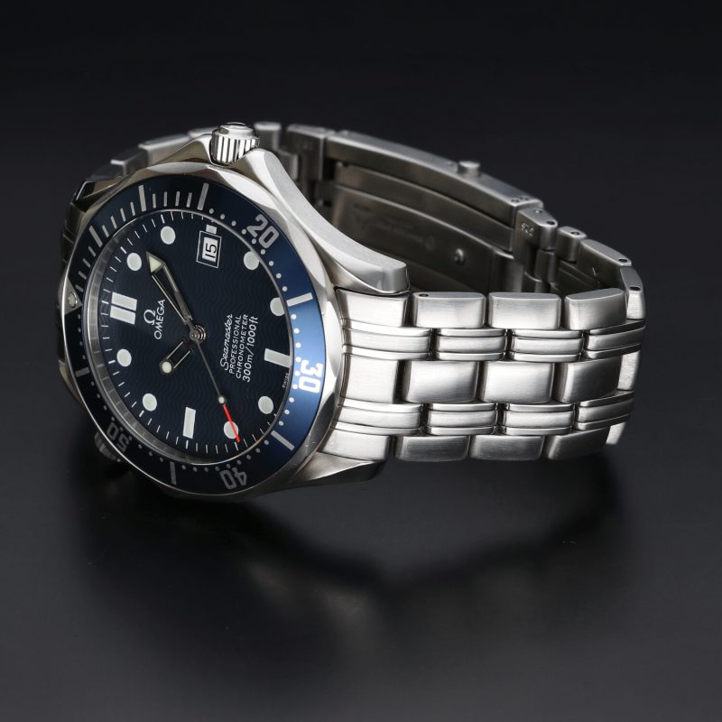 2000 Omega Seamaster 300M James Bond 25318000 Automatico Acciaio 41mm Quadrante Blu “Onde” con Scatola & Garanzia - immagine 14