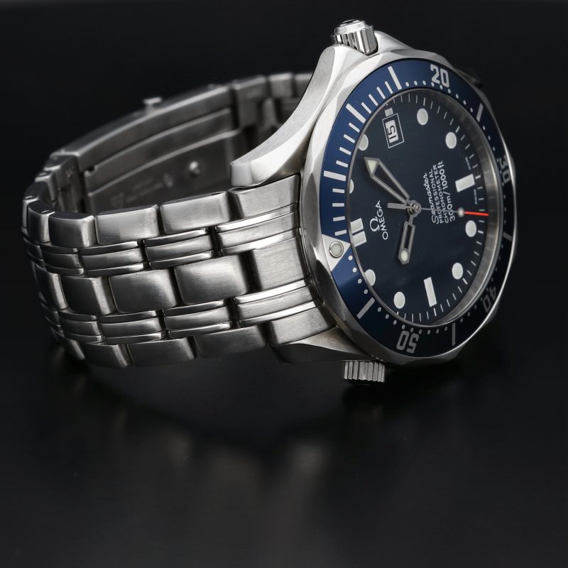 2000 Omega Seamaster 300M James Bond 25318000 Automatico Acciaio 41mm Quadrante Blu “Onde” con Scatola & Garanzia - immagine 13