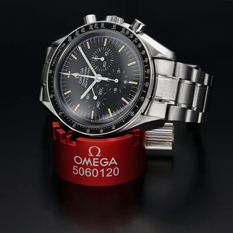 1997 Omega Speedmaster Professional Moonwatch 35705000 BLK Tritium Dial with Warm Creamy Markers Box & Card - Image 4