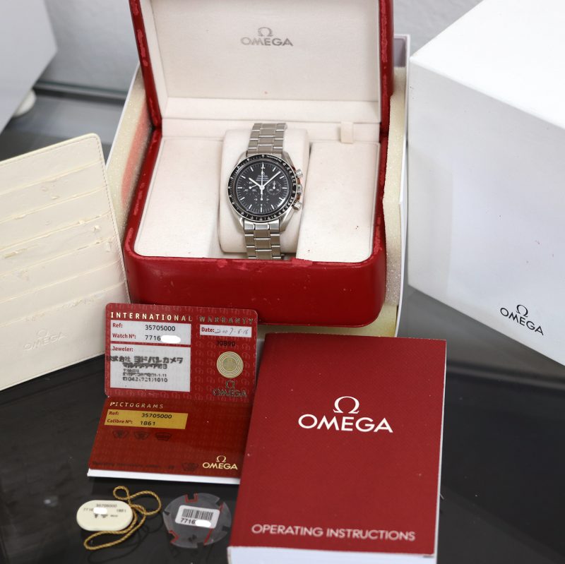 2007 Omega Speedmaster Professional Moonwatch ref. 35705000 with Original Box & Card. Serviced! - Image 15