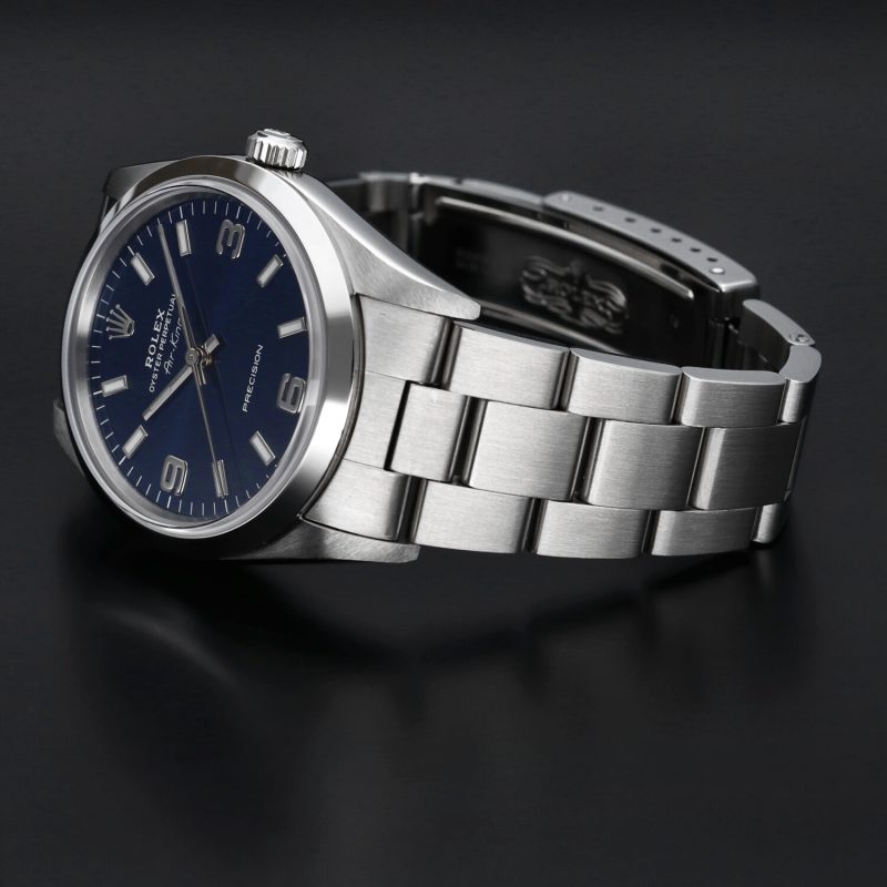 1993 Rolex Air-King Precsion 14000 Blue 3/6/9 SS 2021 Rolex Factory Worldwide Service 2yr - Image 9