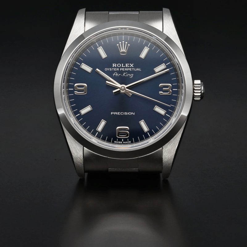 1993 Rolex Air-King Precsion 14000 Blue 3/6/9 SS 2021 Rolex Factory Worldwide Service 2yr - Image 13