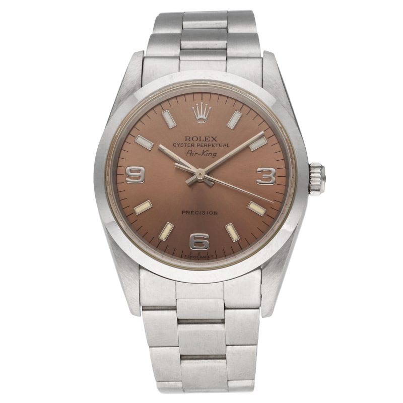 1991 Rolex Air-King Precision ref. 14000 Automatic Steel 34mm 3/6/9 Pink/Copper Dial Serviced - Image 3