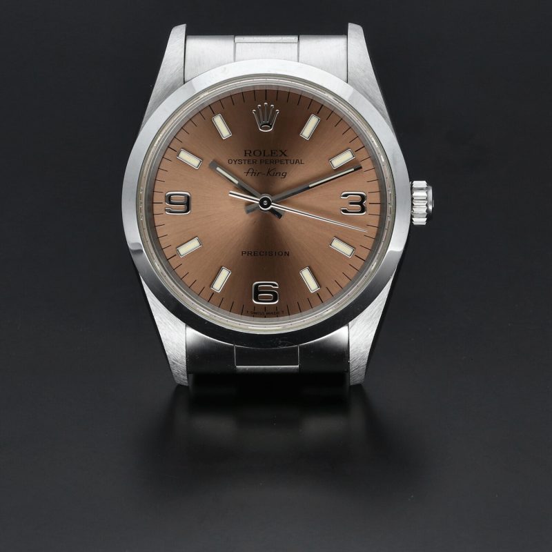 1991 Rolex Air-King Precision ref. 14000 Automatic Steel 34mm 3/6/9 Pink/Copper Dial Serviced - Image 8