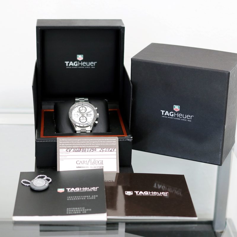 2017 Tag Heuer Carrera CV2017.BA0794 Stainless Steel Automatic 41mm Silver Dial with Box & Card Serviced! - Image 13