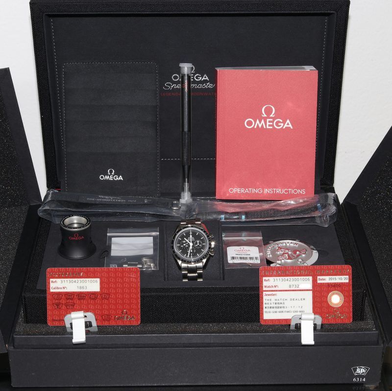 2015 Omega Speedmaster Professional Moonwatch 31130423001006 "Big Box" Carica Manuale Vetro Zaffiro con Scatola e Garanzia - immagine 15