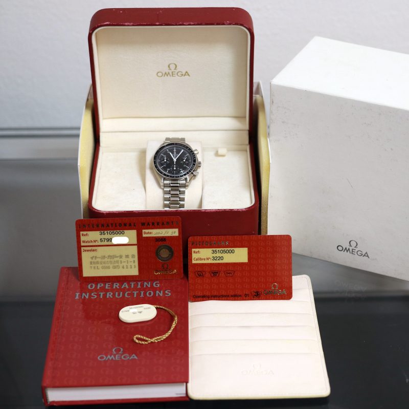 2002 Omega Speedmaster Reduced Automatico 35105000 Cassa Acciaio 39mm con Scatola e Garanzia - Revisionato Omega - immagine 15