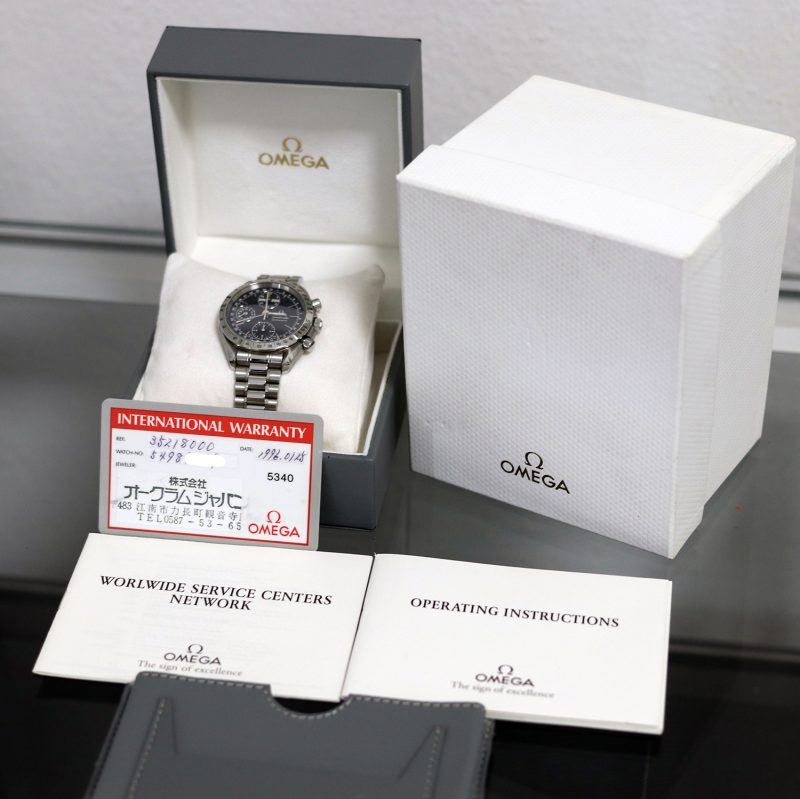 1996 Omega Speedmaster Day Date ref. 35218000 39mm Automatic SS Blue Dial with Box & Papers - Image 11