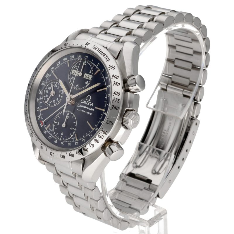 1996 Omega Speedmaster Day Date ref. 35218000 39mm Automatic SS Blue Dial with Box & Papers - Image 2