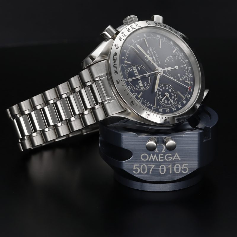 1996 Omega Speedmaster Day Date ref. 35218000 39mm Automatic SS Blue Dial with Box & Papers - Image 4