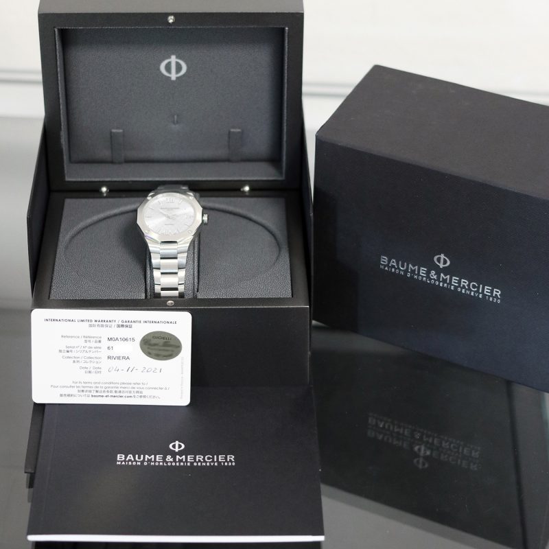 2021 Baume & Mercier Riviera Ladies M0A10615 Automatic SS 36mm Silver Dial with Box and Card - Unworn! - Image 11