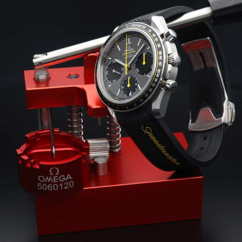 2013 Omega Speedmaster Racing Co-Axial 3263240500600 Quadrante Grigio Cinturino in Gomma con Scatola e Garanzia Originale - immagine 6