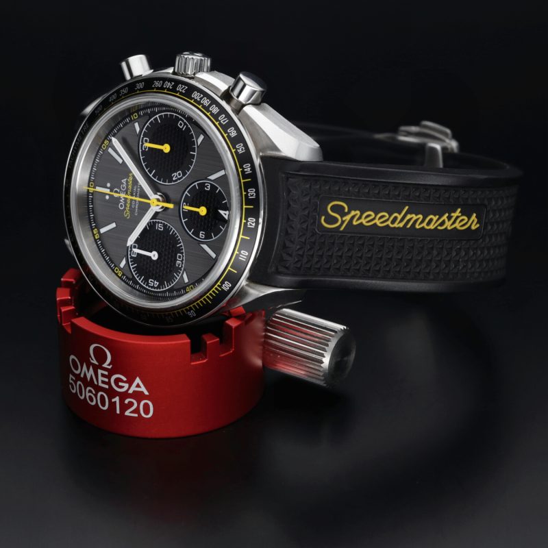 2013 Omega Speedmaster Racing Co-Axial 3263240500600 Quadrante Grigio Cinturino in Gomma con Scatola e Garanzia Originale - immagine 11