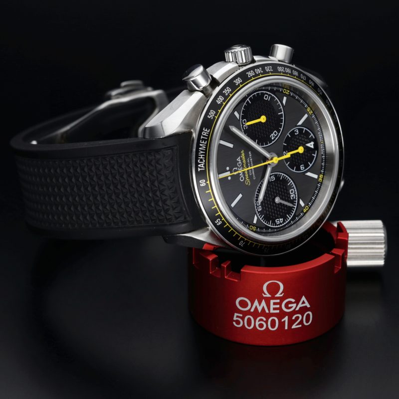 2013 Omega Speedmaster Racing Co-Axial 3263240500600 Quadrante Grigio Cinturino in Gomma con Scatola e Garanzia Originale - immagine 8