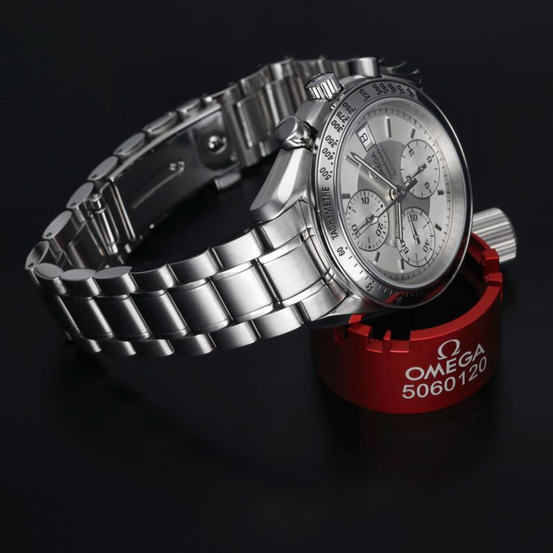 2004 Omega Speedmaster Date Reduced 35133000 Automatic SS 39mm Silver Dial with Box and Card - Omega Serviced - Image 7