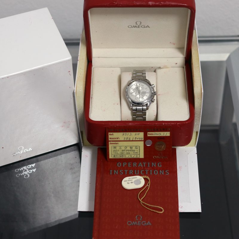 2004 Omega Speedmaster Date Reduced 35133000 Automatic SS 39mm Silver Dial with Box and Card - Omega Serviced - Image 11