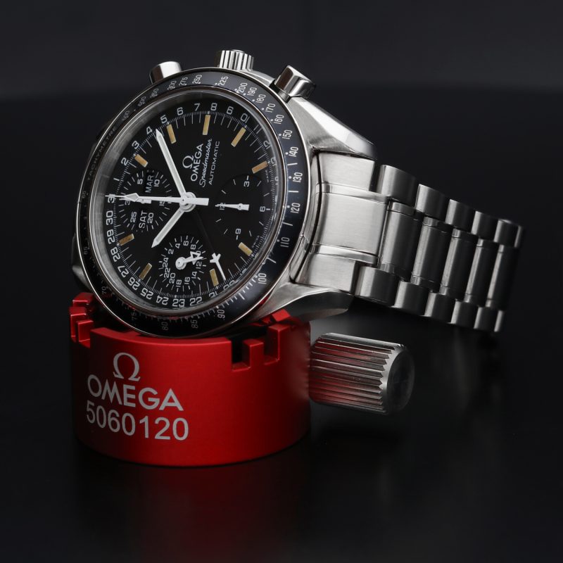 1995 Omega Speedmaster Day Date 35205000 Quadrante Trizio Indici Invecchiati Color Crema - Revisionato Presso Centro Assistenza Autorizzato Omega - immagine 6