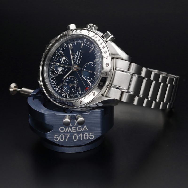 1998 Omega Speedmaster Day Date 35238000 Acciaio Automatico 39mm Quadrante Blu - Revisionato Presso Centro Assistenza Autorizzato Omega! - immagine 10