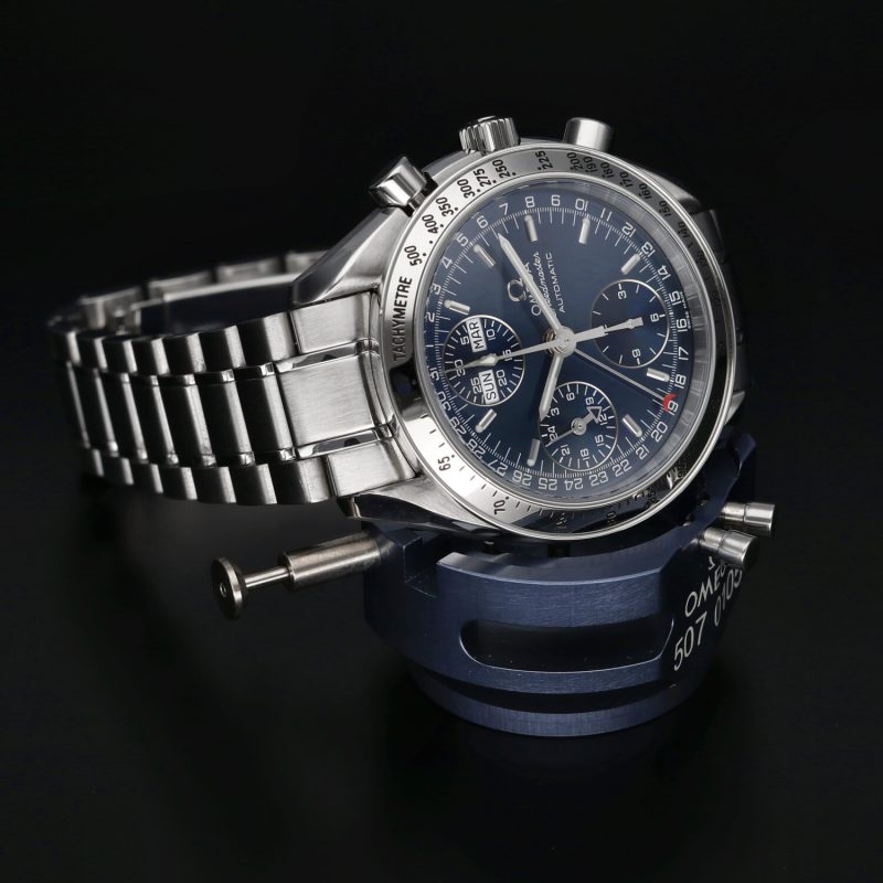 1998 Omega Speedmaster Day Date 35238000 Acciaio Automatico 39mm Quadrante Blu - Revisionato Presso Centro Assistenza Autorizzato Omega! - immagine 9