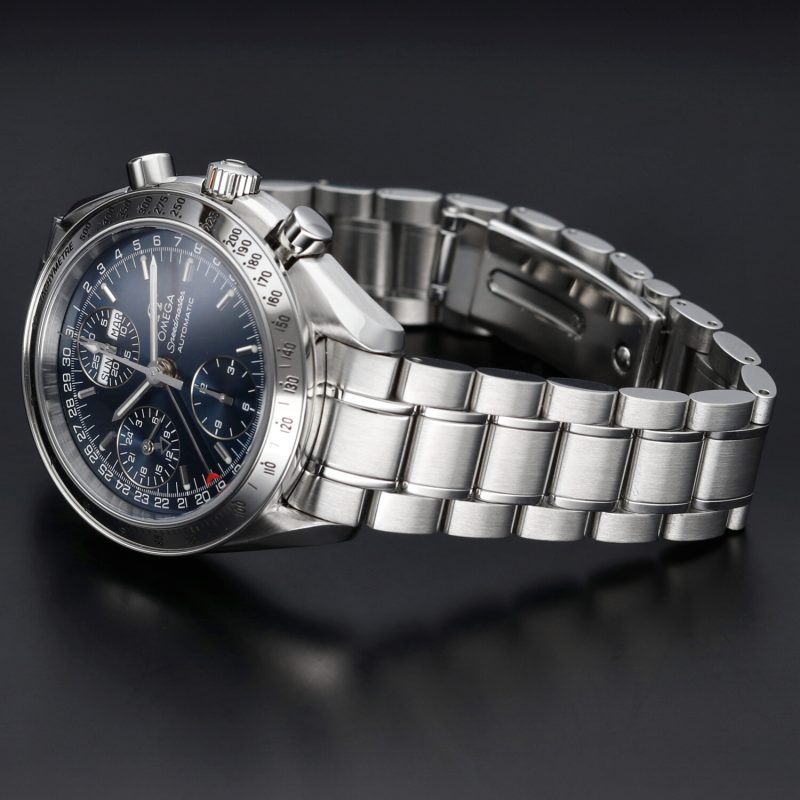 1998 Omega Speedmaster Day Date 35238000 Acciaio Automatico 39mm Quadrante Blu - Revisionato Presso Centro Assistenza Autorizzato Omega! - immagine 12