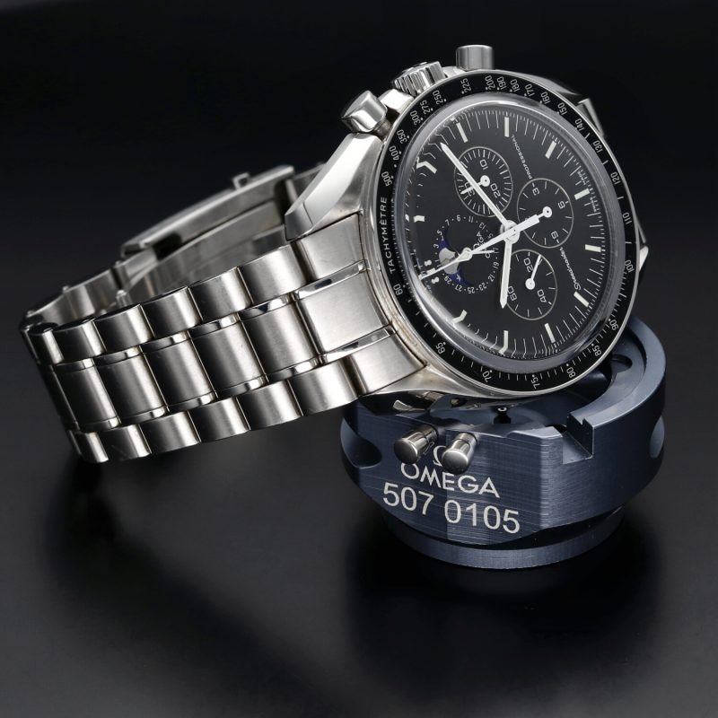 2011 Omega Speedmaster Professional Moonwatch Fasi Lunari 35765000 con Scatola e Garanzia Originale Revisionato! - immagine 8