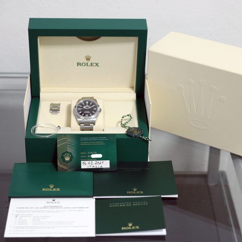 2021 Rolex Explorer 214270 Automatico Acciaio 39mm Quadrante Nero con Scatola Garanzia Originale - immagine 13