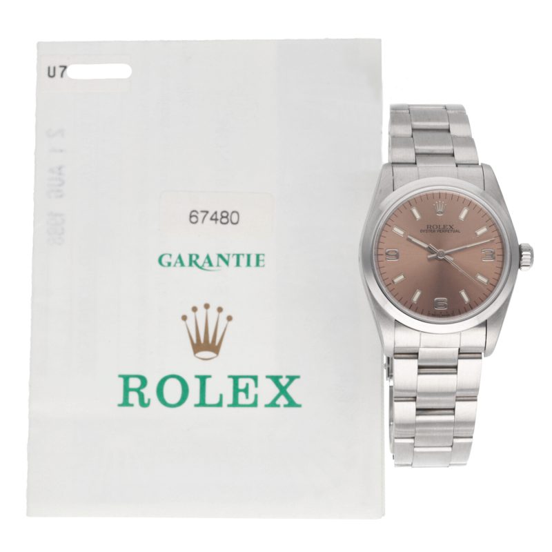 1998 Rolex Oyster Perpetual 69740  Automatic SS 31mm Salmon 3/6/9 Dial with Papers - Serviced - Image 13