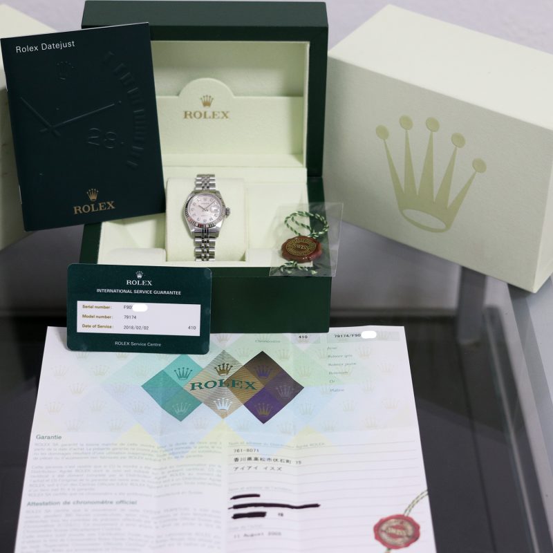 2005 Rolex Ladies Datejust 79174 Quadrante Jubilee Diamanti con Scatola Garanzia Originale e Rolex Service Card - immagine 15