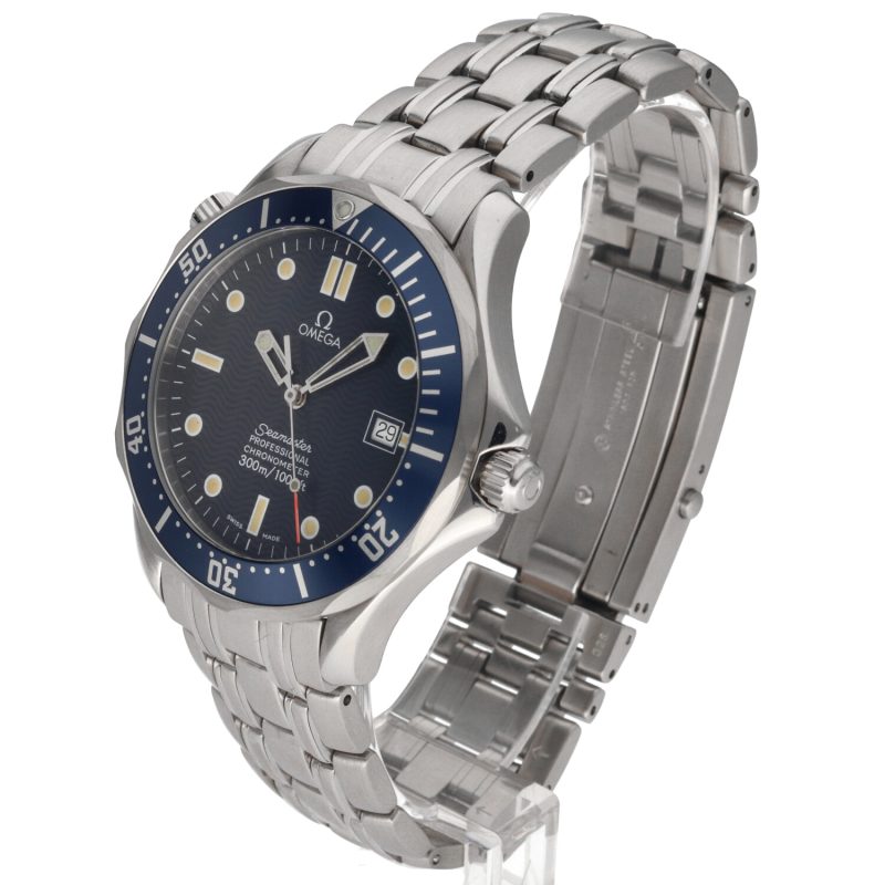 1994 ca. Omega Seamaster “James Bond” 25318000 Automatico Acciaio 41mm Quadrante Blu Onde. Revisionato Presso Centro Assistenza Autorizzato Omega - immagine 2