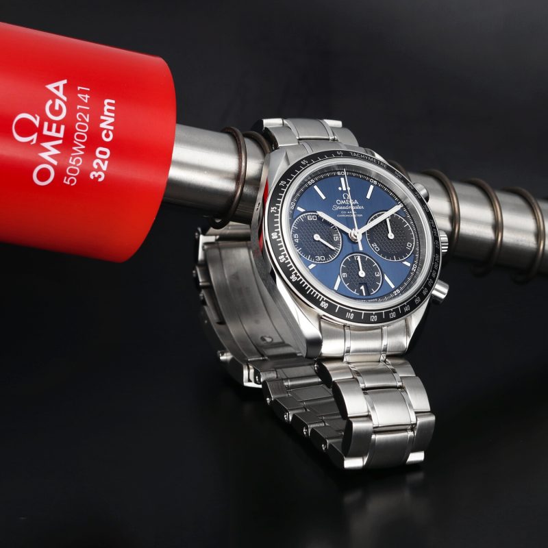 2019 Omega Speedmaster Racing Chronograph 32630405003001 Acciaio Automatico 40mm Quadrante Blu con Scatola e Garanzia - immagine 4