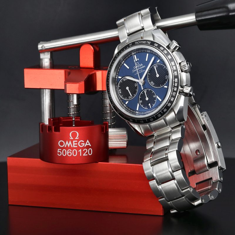 2019 Omega Speedmaster Racing Chronograph 32630405003001 Acciaio Automatico 40mm Quadrante Blu con Scatola e Garanzia - immagine 6