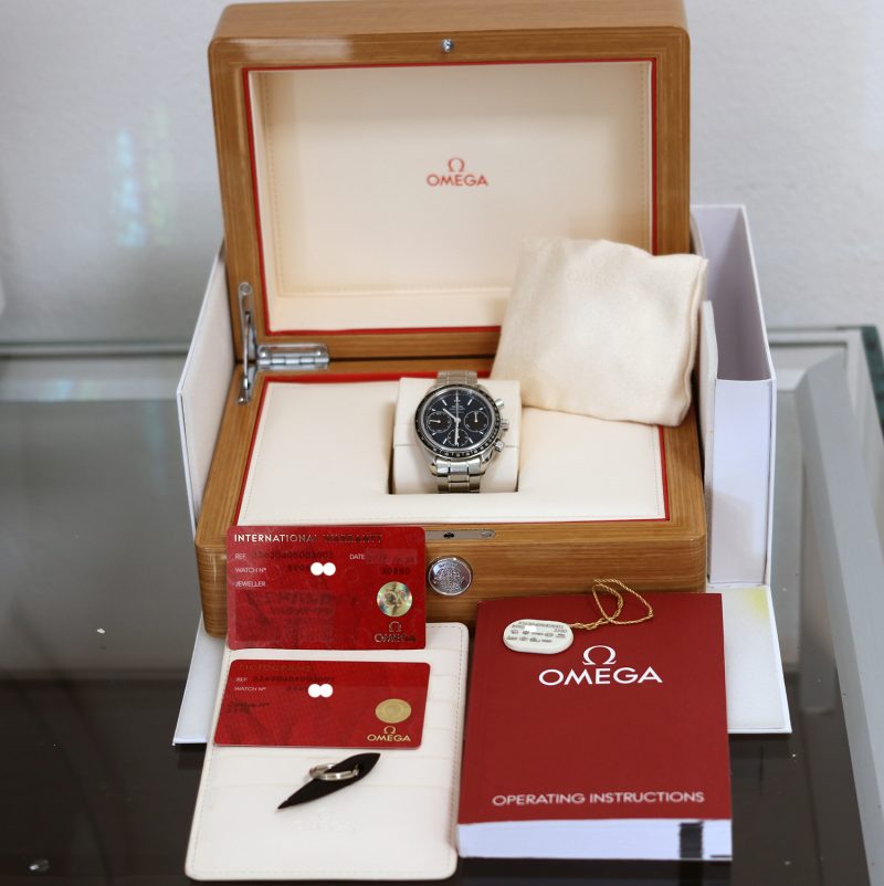 2019 Omega Speedmaster Racing Chronograph 32630405003001 Acciaio Automatico 40mm Quadrante Blu con Scatola e Garanzia - immagine 14