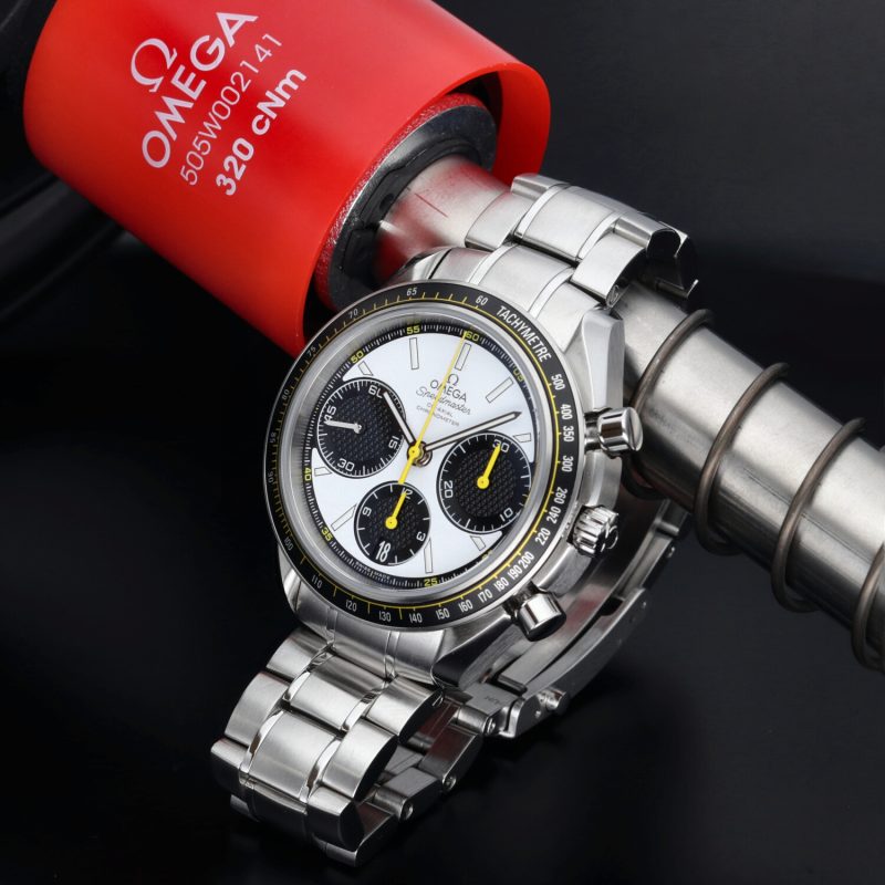 2015 Omega Speedmaster Racing Co-Axial Chronograph 32630405004001 Automatic SS 40mm White Dial - Image 4