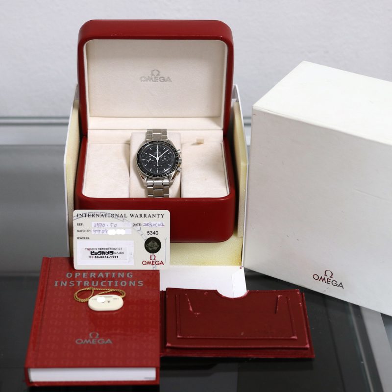 2002 Omega Speedmaster Professional Moonwatch 3570.50 Carica Manuale 42mm con Scatola e Garanzia - immagine 16