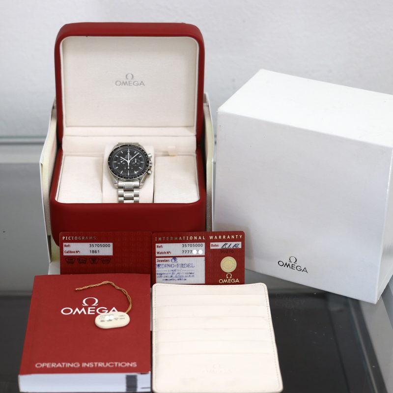 2014 Omega Speedmaster Professional Moonwatch 35705000 Acciaio 42mm Carica Manuale Scatola & Garanzia - immagine 14